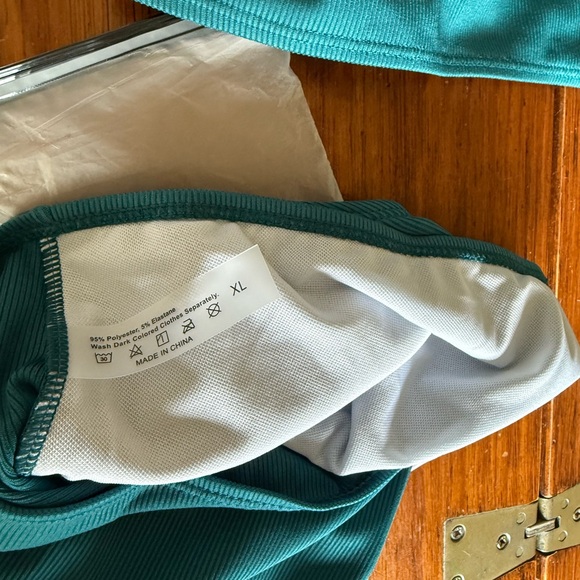 Teal Ribbed Bikini Set - Picture 7 of 7